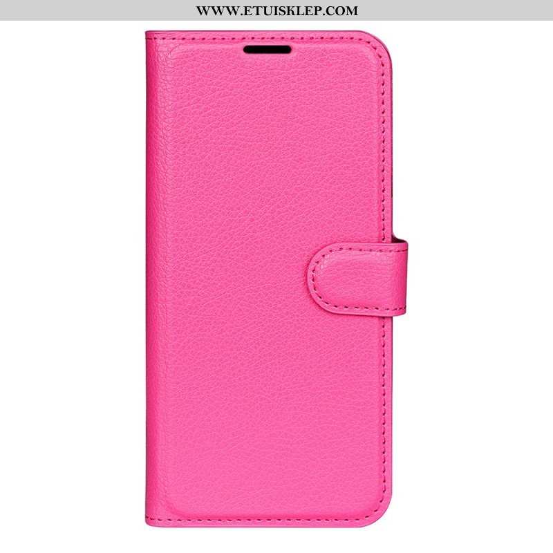 Etui Folio do Google Pixel 7 Klasyczna Sztuczna Skóra Liczi